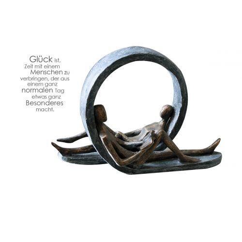 Casablanca Skulptur"Auszeit"Poly,broncefinish graue Base