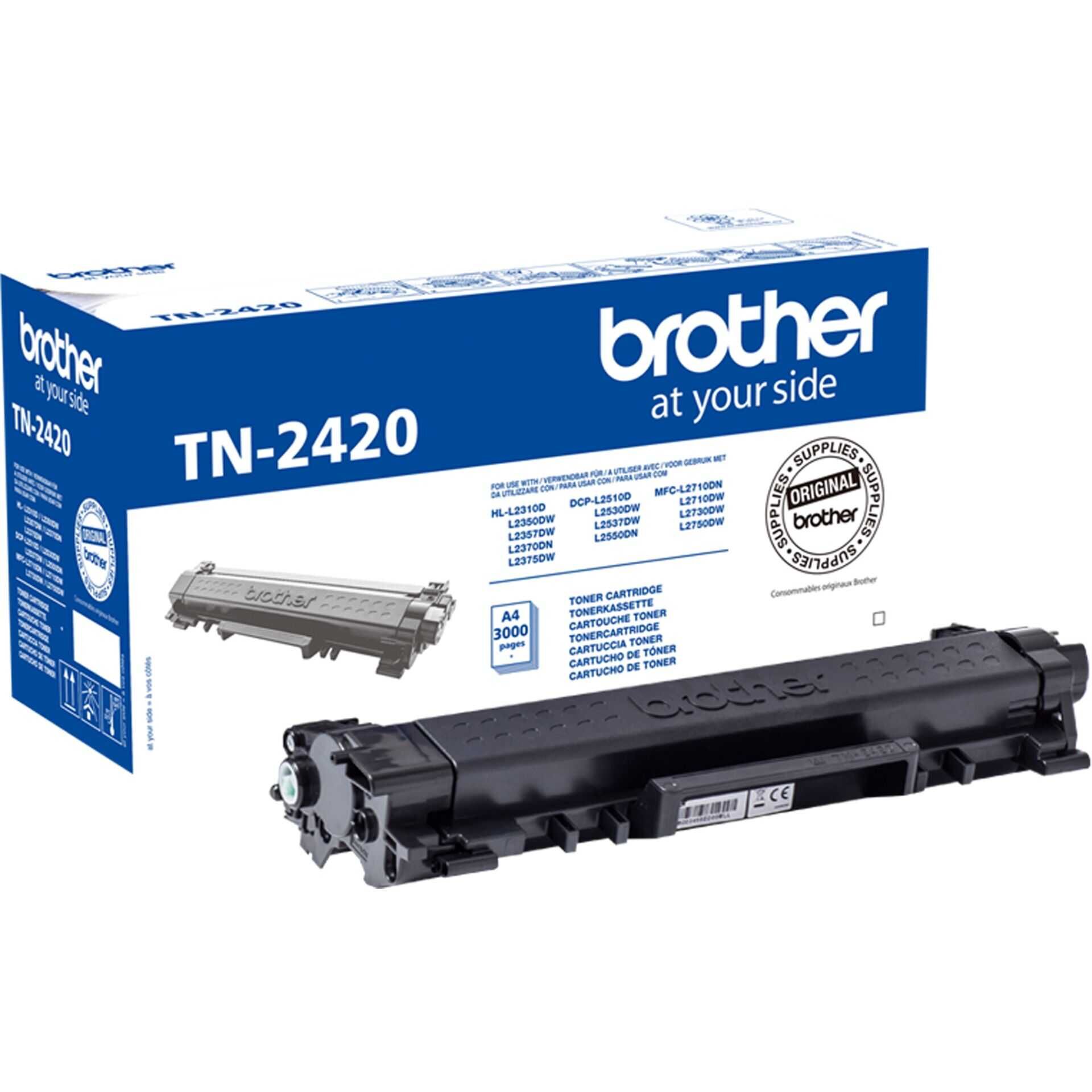 Brother TN2420 - Hohe Ergiebigkeit - Schwarz - original - Tonerpatrone - für Brother DCP-L2510, L2530, L2537, L2550, HL-L2350, L2370, L2375, MFC-L2713, L2730, L2750