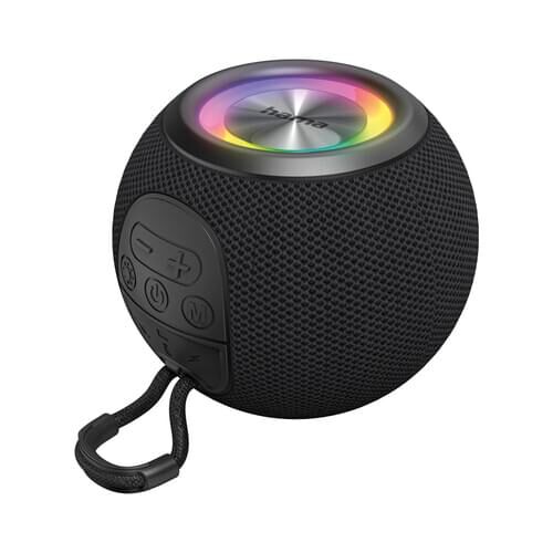 Hama Ball Shape Speaker schwarz Bluetooth-Speaker m. 5 Licht-Modi