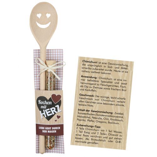 Gilde Kochlöffel, Herzmotiv, Holz, naturfarben, VE 6, B. 31 cm, H. 2 cm