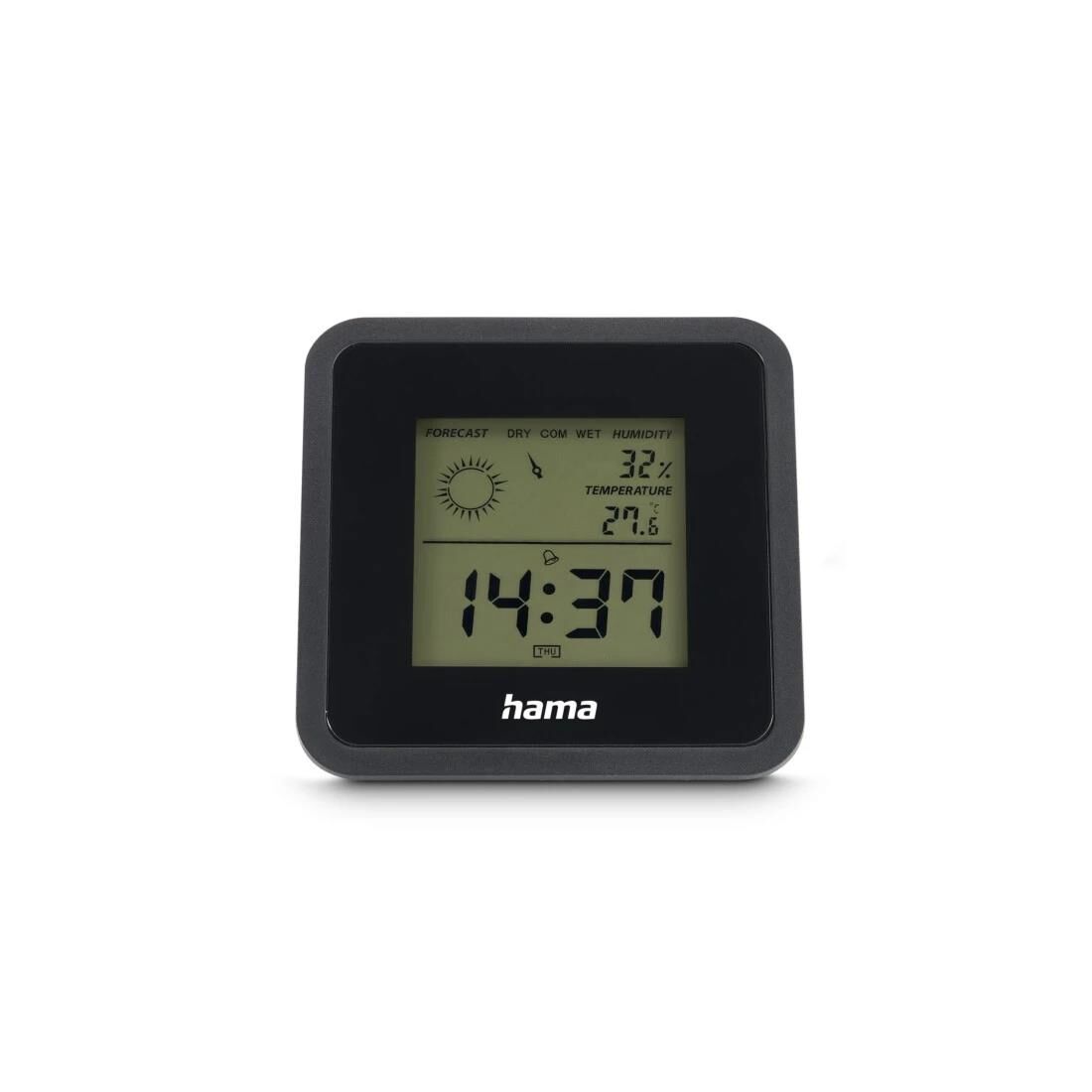 Hama Thermometer und Hygrometer "Borneo", digital, für innen, Schwarz