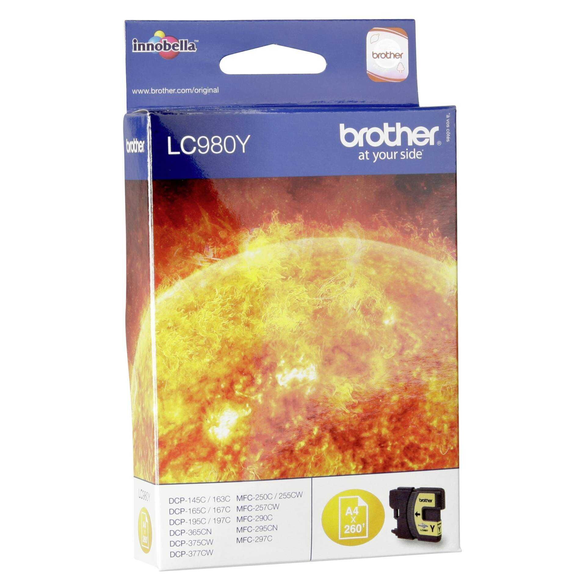 Brother LC-980Y - Gelb - Original - Tintenpatrone - für Brother DCP-145, 163, 167, 193, 195, 197, 365, 373, 375, 377, MFC-250, 255, 290, 295, 297