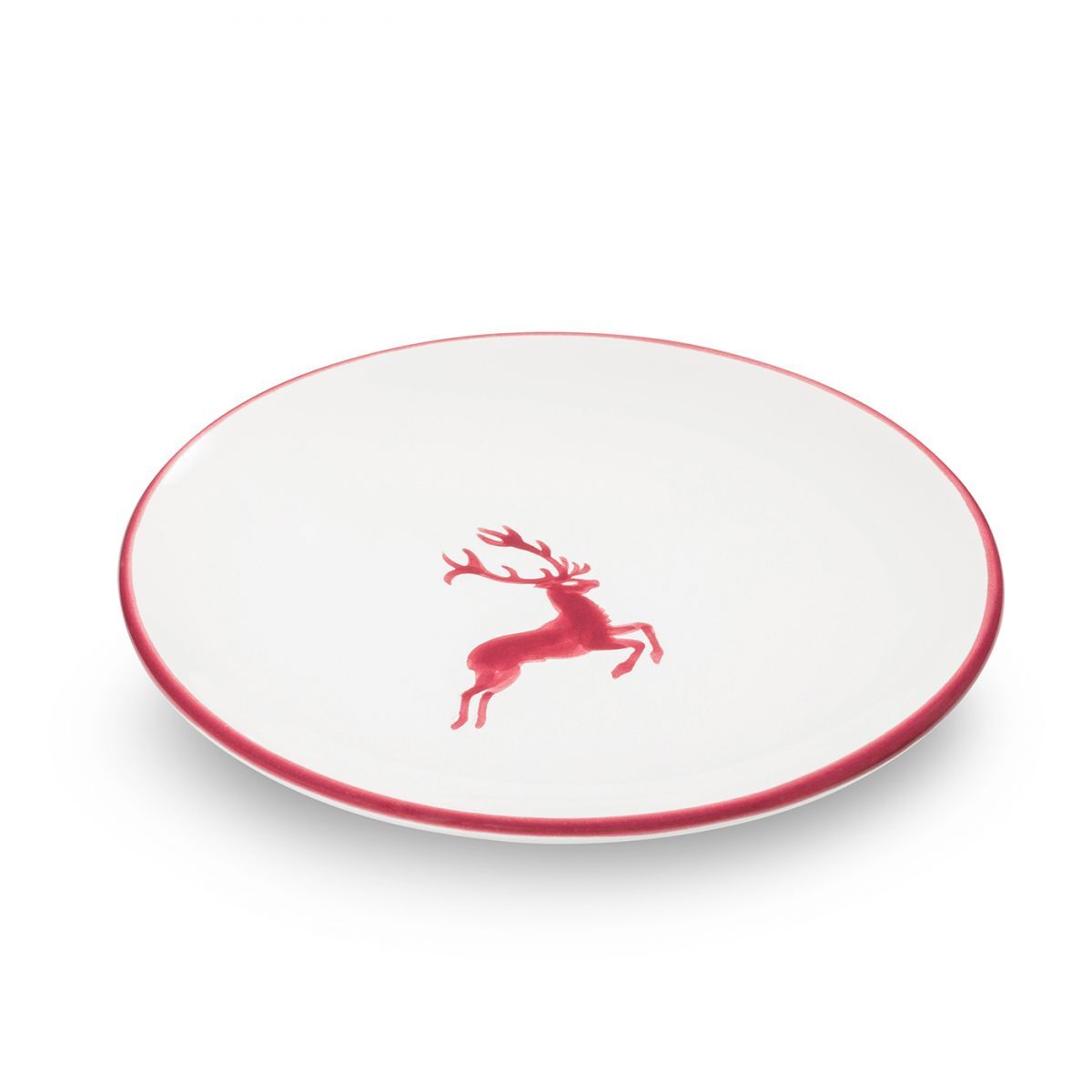 Gmundner Keramik Bordeauxroter. Hirsch, Unterteller Cup (Ø 15cm)