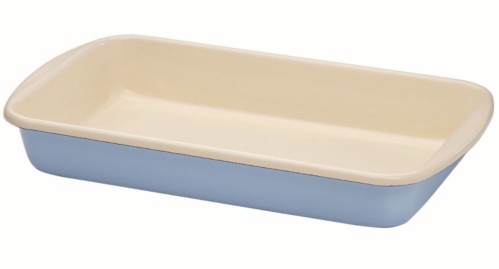 Riess Auflaufform 36/21,5cm Back- Bratform Emaille Classic Pastell blau