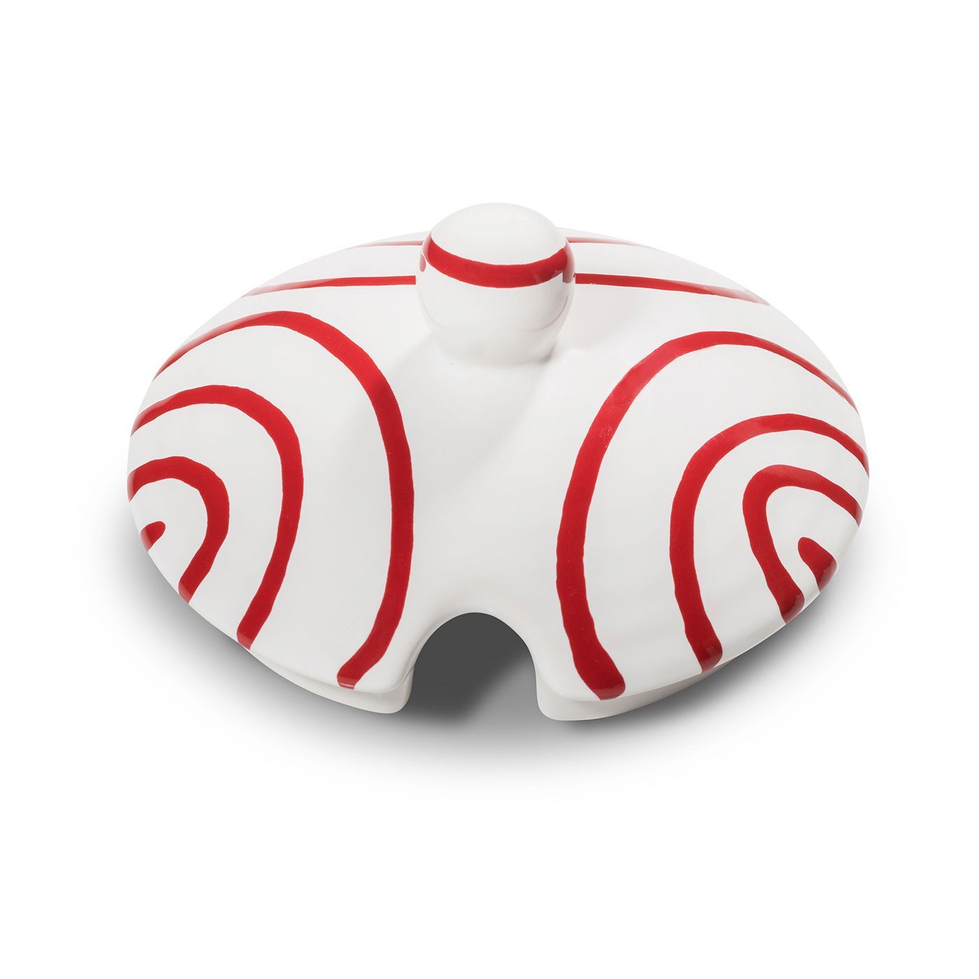 Gmundner Keramik Rotgeflammt, Oberteil Zuckerdose mit Ausschnitt