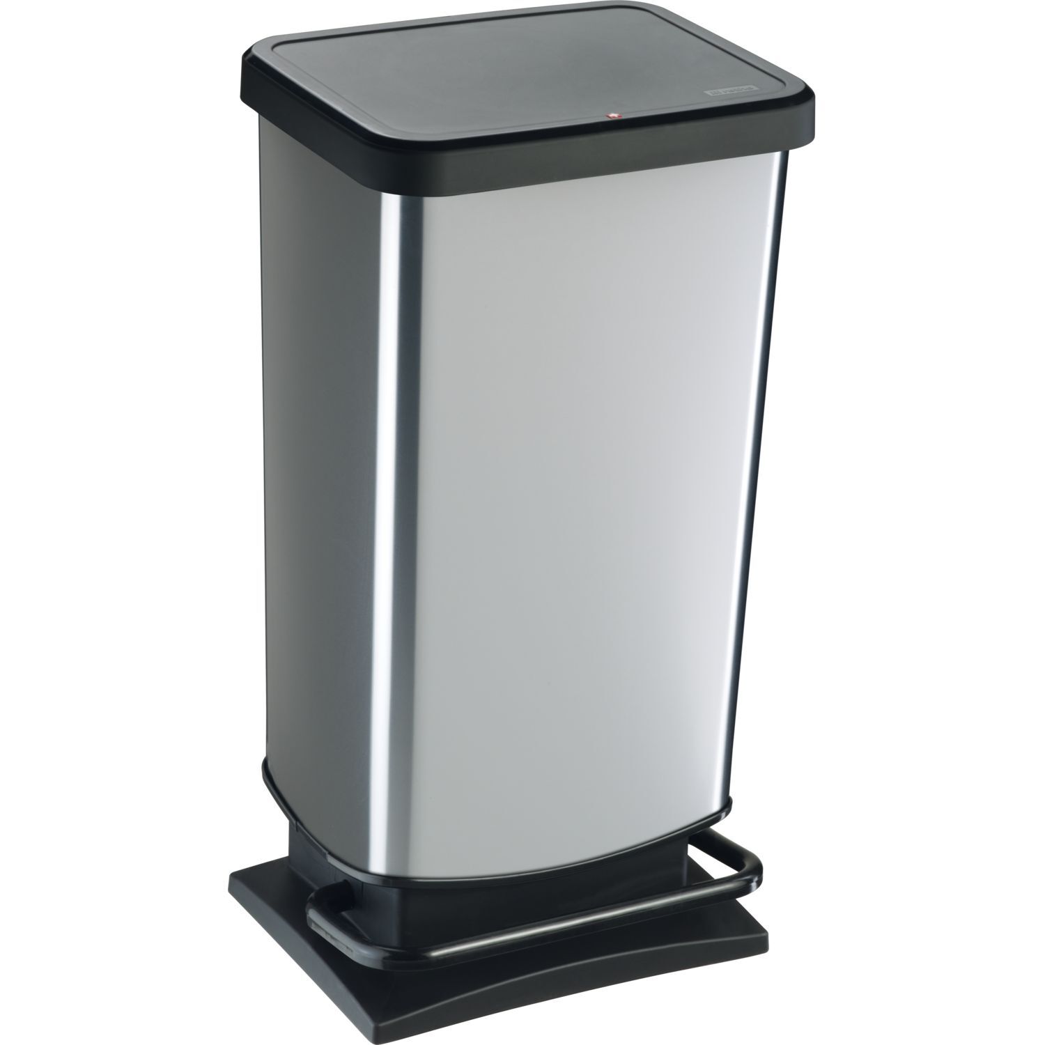 ROTHO Treteimer schwarz/metallicsilber, Inhalt: 40 Liter