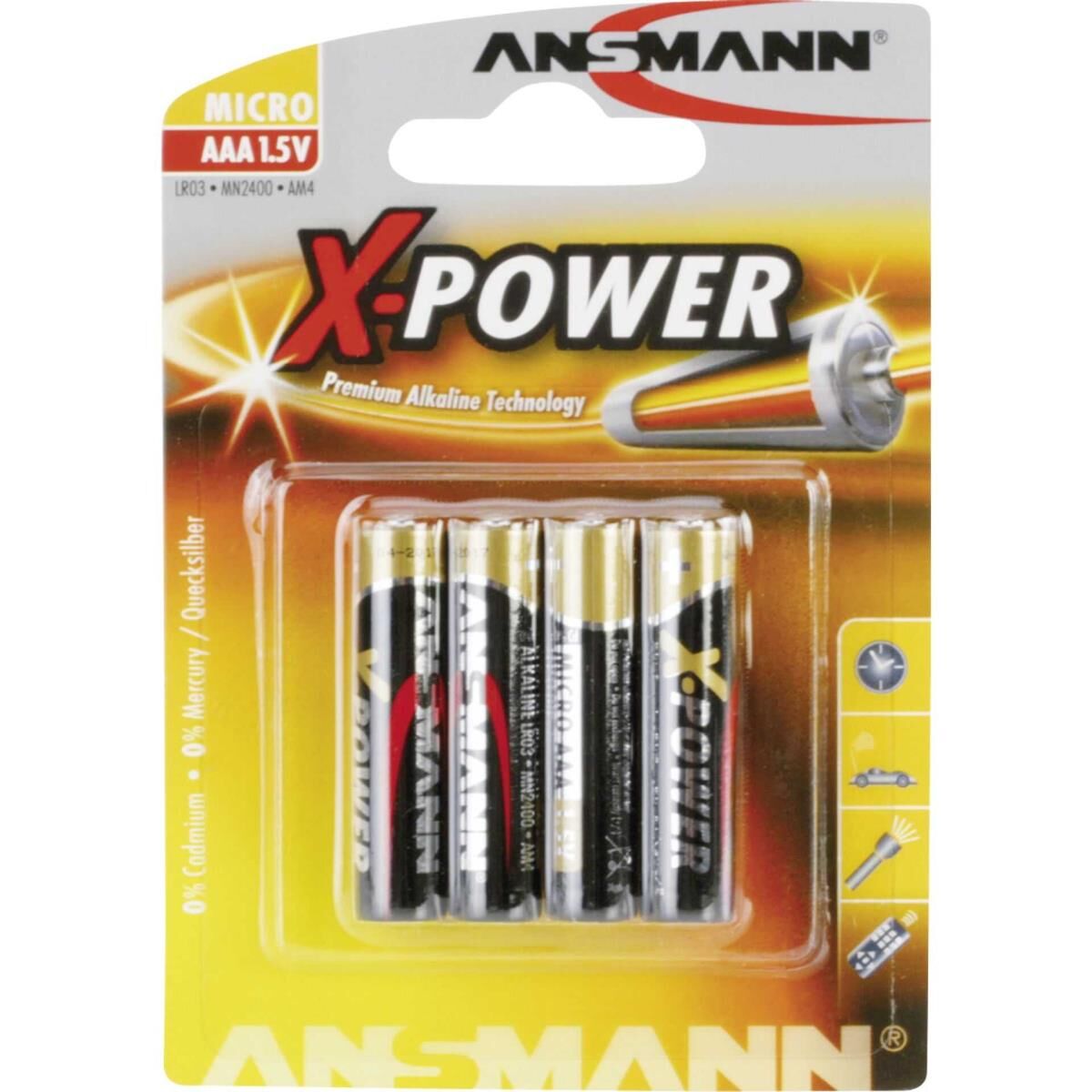 ANSMANN X-POWER Micro AAA - Batterie 4 x AAA-Typ - Alkalisch