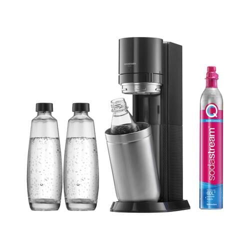 SodaStream DUO Vorteilspack titan Wassersprudler inklusiv 2 Glasflaschen & 1 Kunststoffflasche