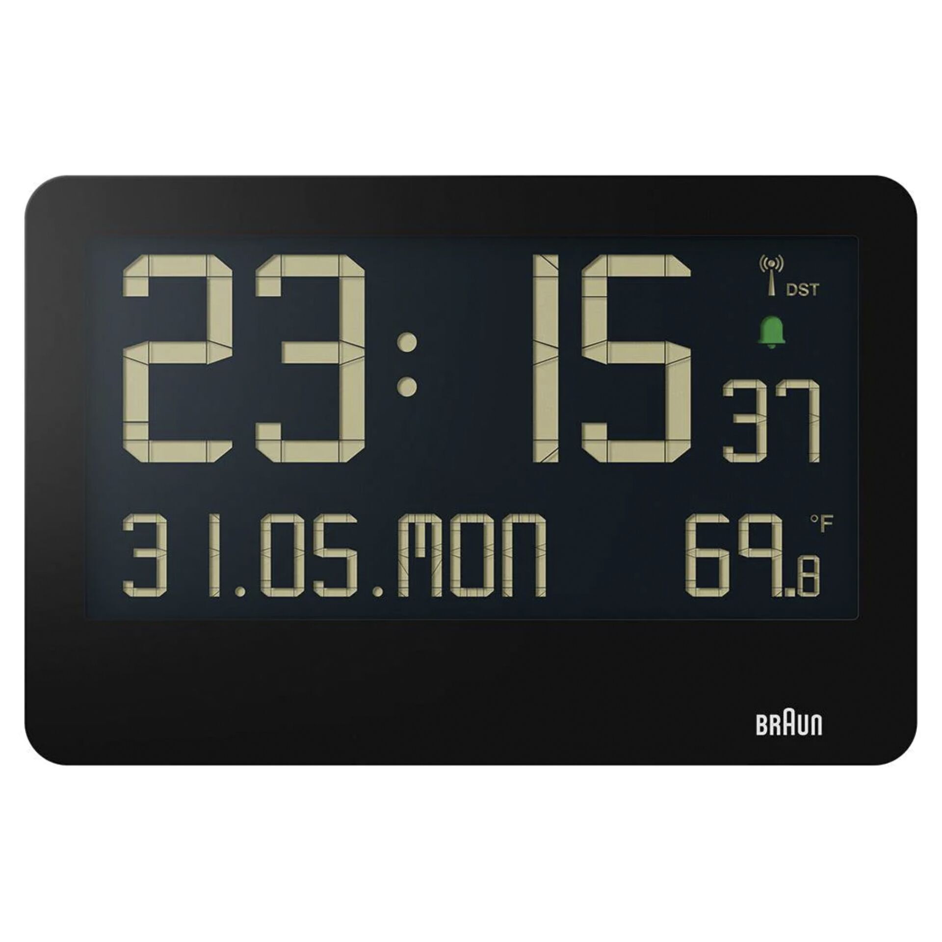 Braun BC 14 schwarz Funk Wanduhr digital