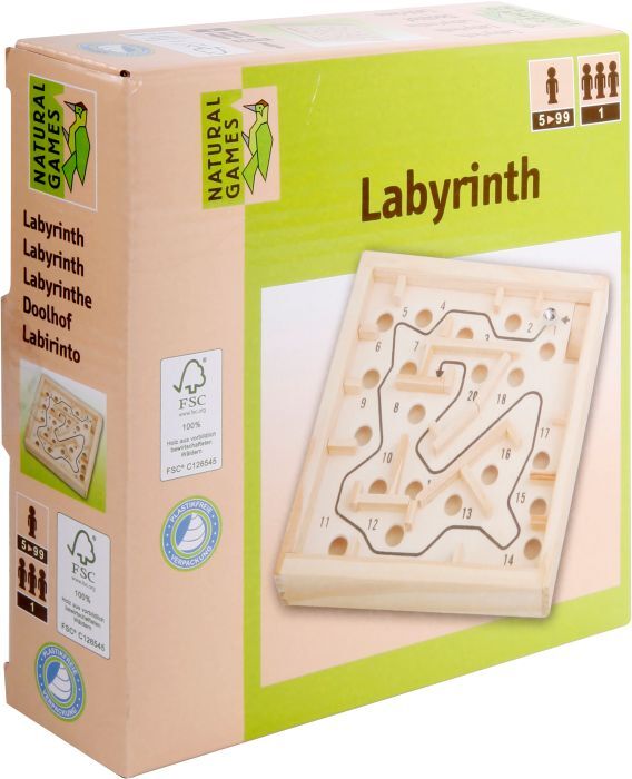 Natural Games Holz Labyrinth 12 x 12 cm 61409726