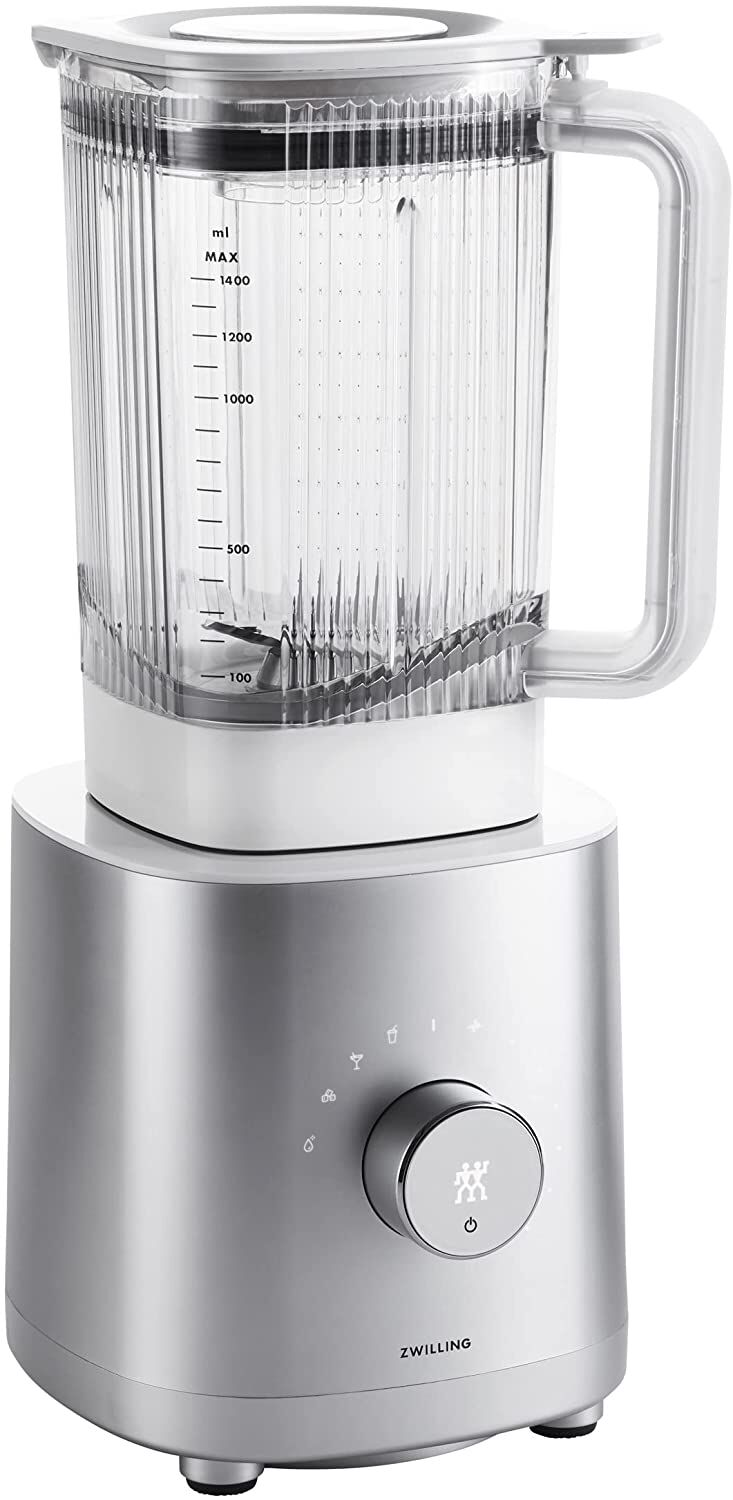 Zwilling Enfinigy Standmixer Universal, 1200 Watt, 1,4 Liter, 5 Automatikprogramme, Silber, inkl. Stampfer
