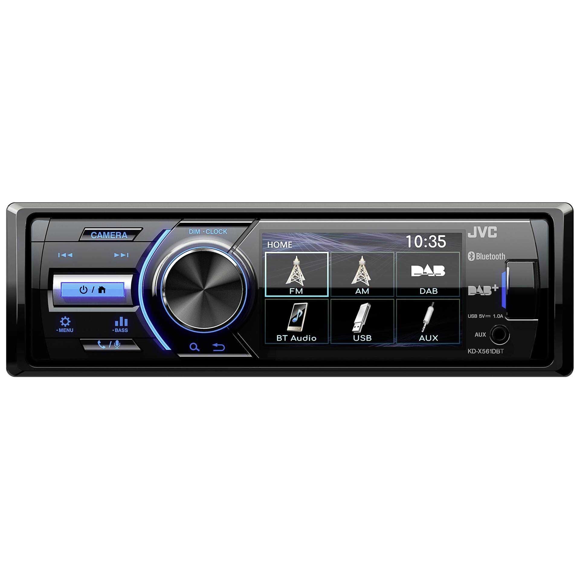 JVC KD-X561DBT, Schwarz, Blau, 1 DIN, 180 W, 16 W, AAC,FLAC,MP3,WMA, BMP,JPEG,PNG