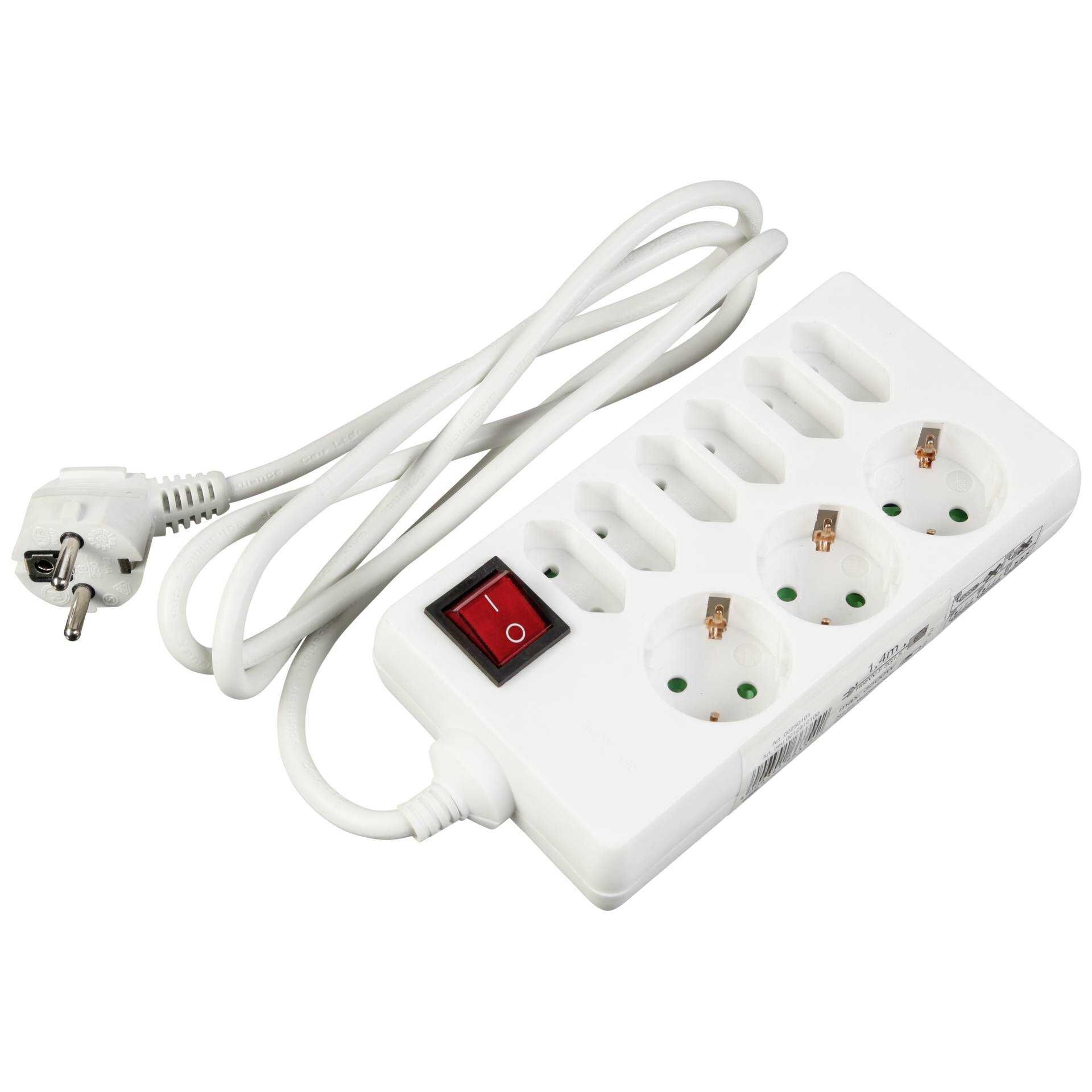 REV Tischsteckdose 9-fach 1,4 m mit Schalter weiß