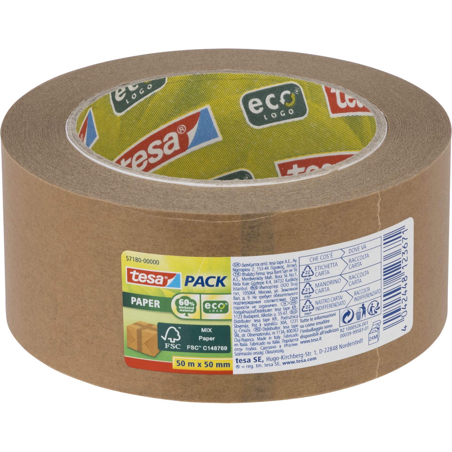 Tesa®, Papier-Packband, Ecologo, 50m x 50mm, braun