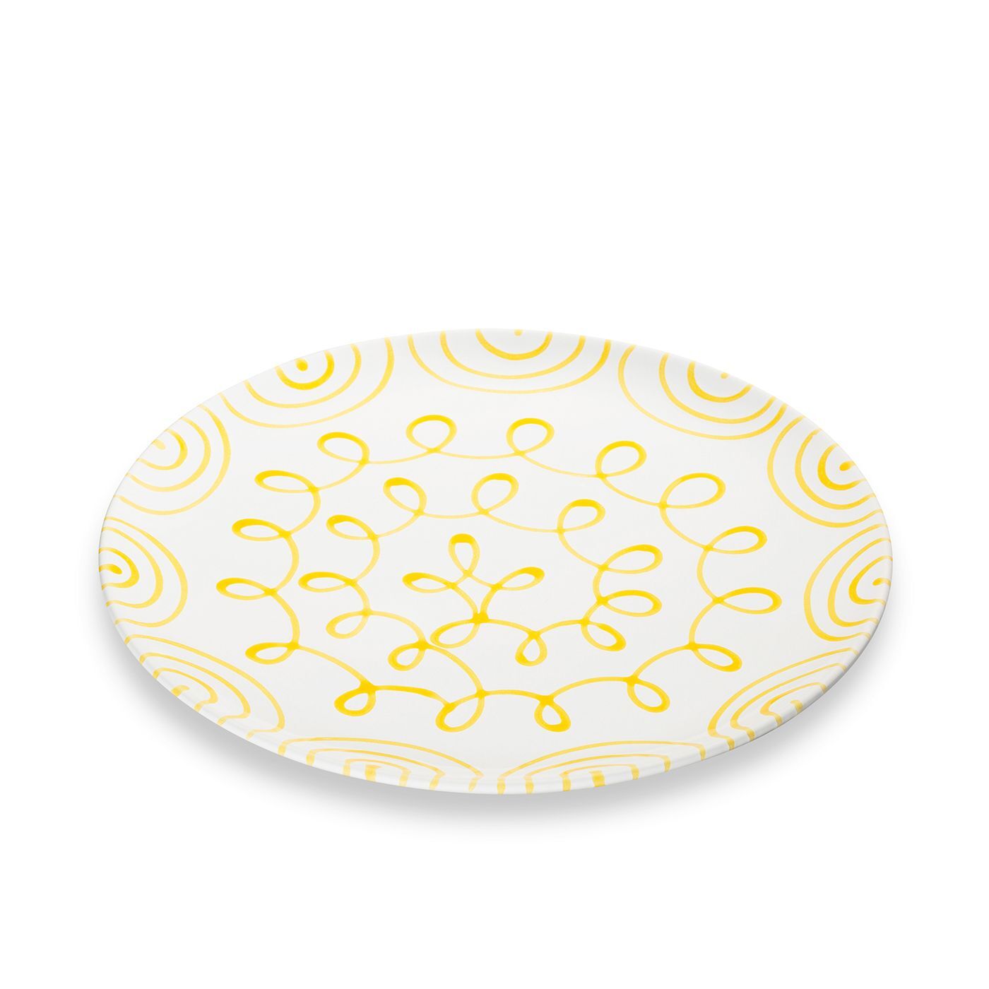 Gmundner Keramik Gelbgeflammt, Platzteller Cup (Ø 32cm)