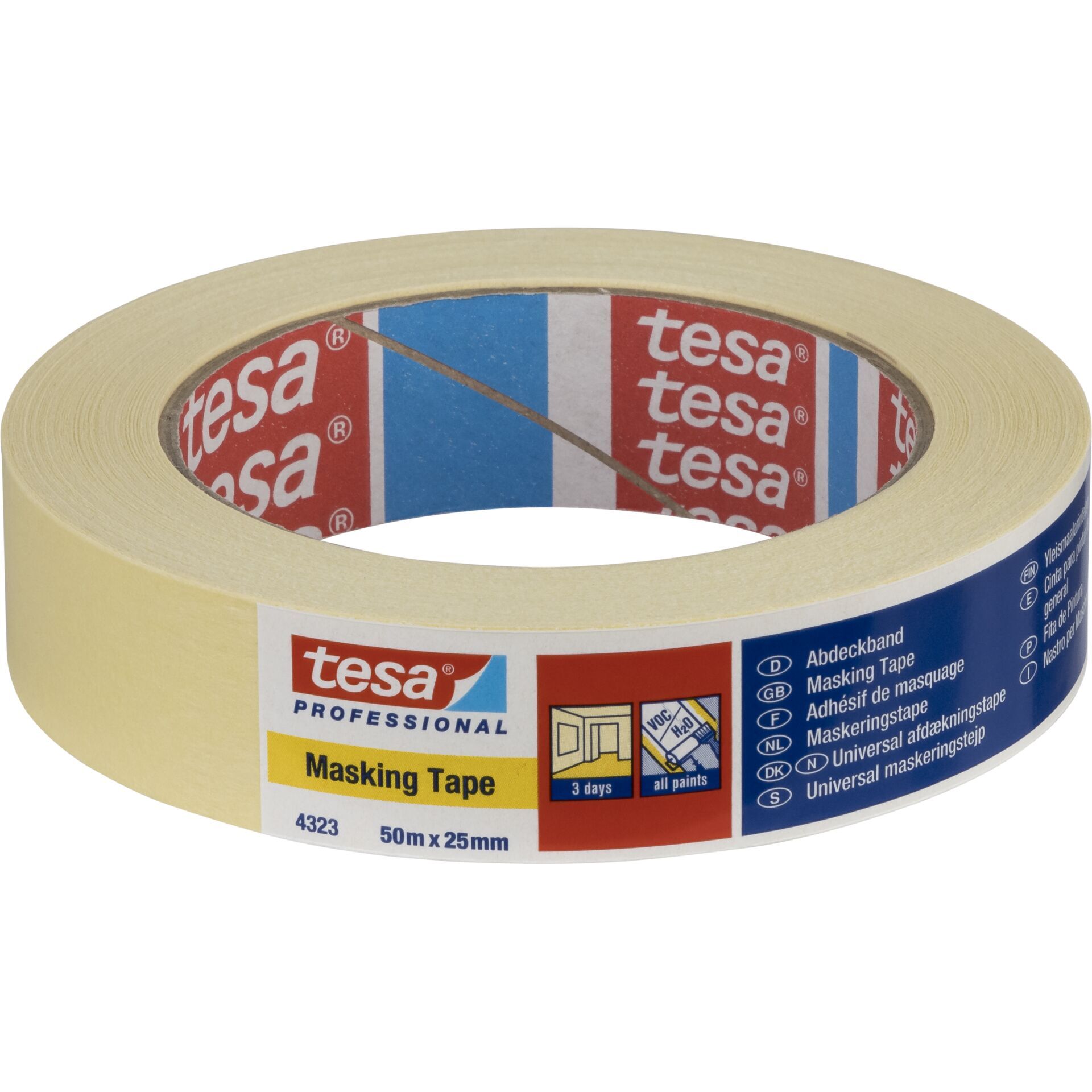Tesa Kreppband 50m x 25mm Standard beige 04323