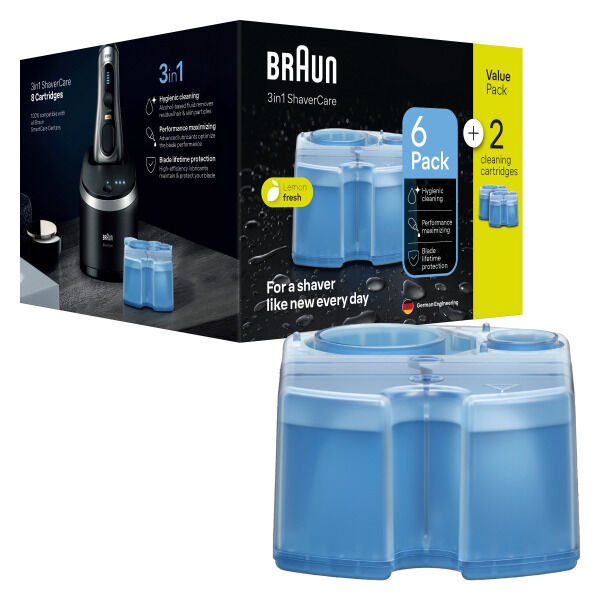 BRAUN Rasierer-Reinigungsstation Nachfüllkartuschen 6+2 Promopack