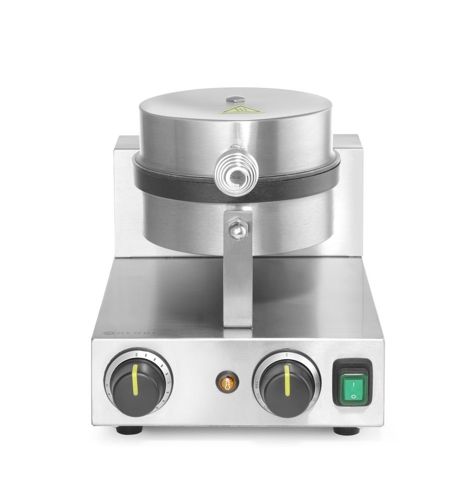 HENDI Waffeleisen rund, 230V/1000W, 250x491x(H)285mm