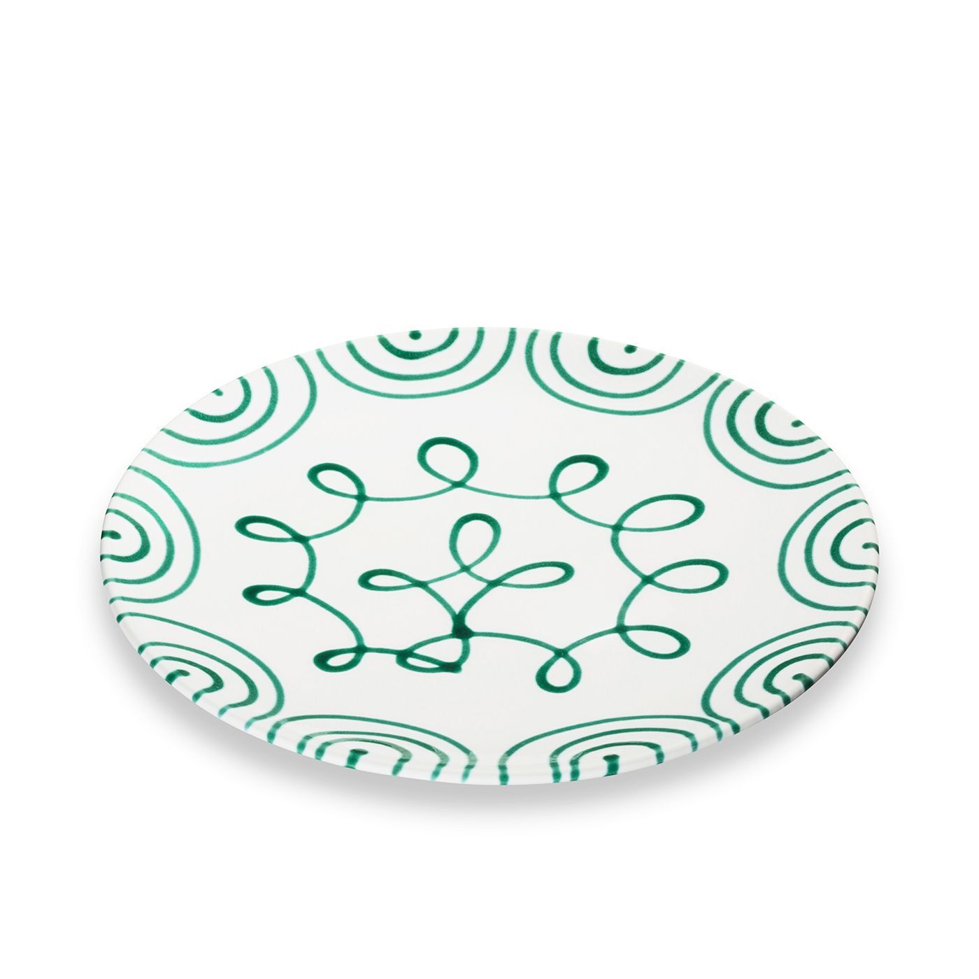 Gmundner Keramik Grüngeflammt, Speiseteller Cup (Ø 28cm)