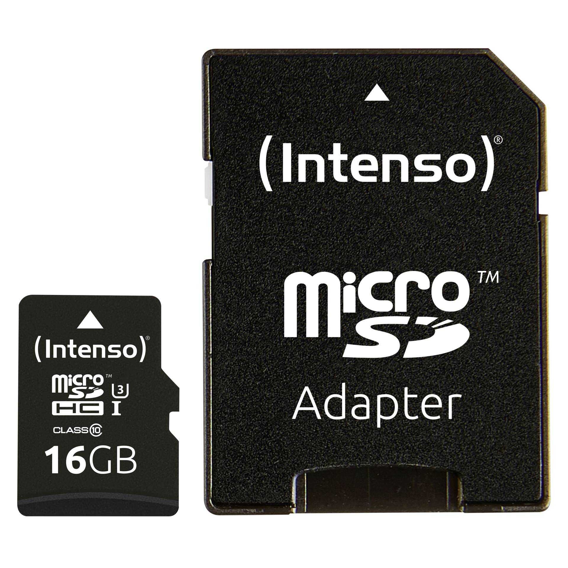 Intenso - Flash-Speicherkarte (microSDHC/SD-Adapter inbegriffen) - 16 GB - UHS Class 1 / Class10 - microSDHC UHS-I