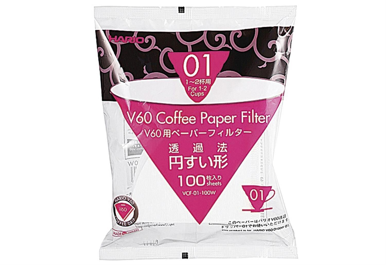 HARIO Papierkaffeefilter größe 01 V60 100Stück