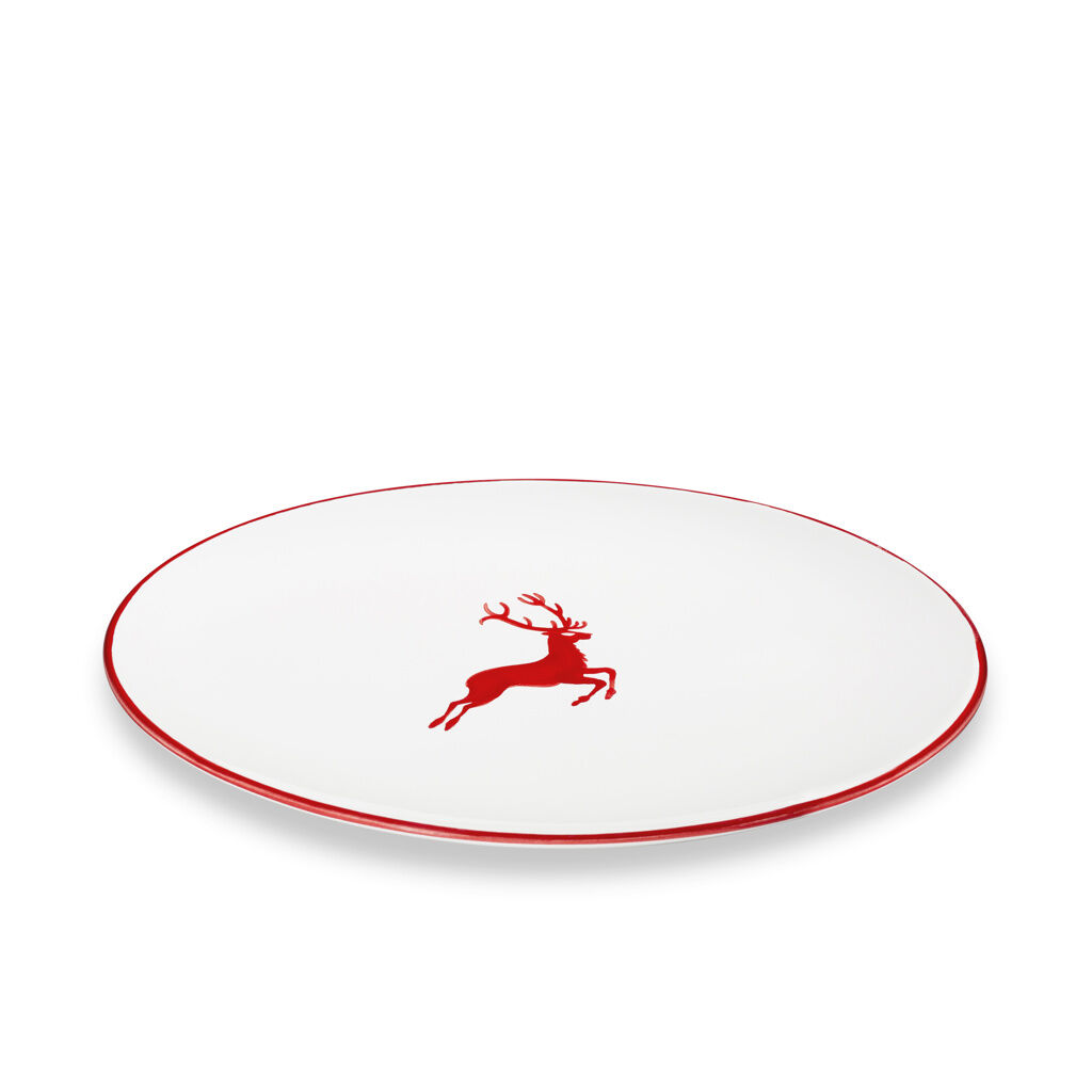 Gmundner Keramik Rubinroter Hirsch, Platte oval (28x21cm)