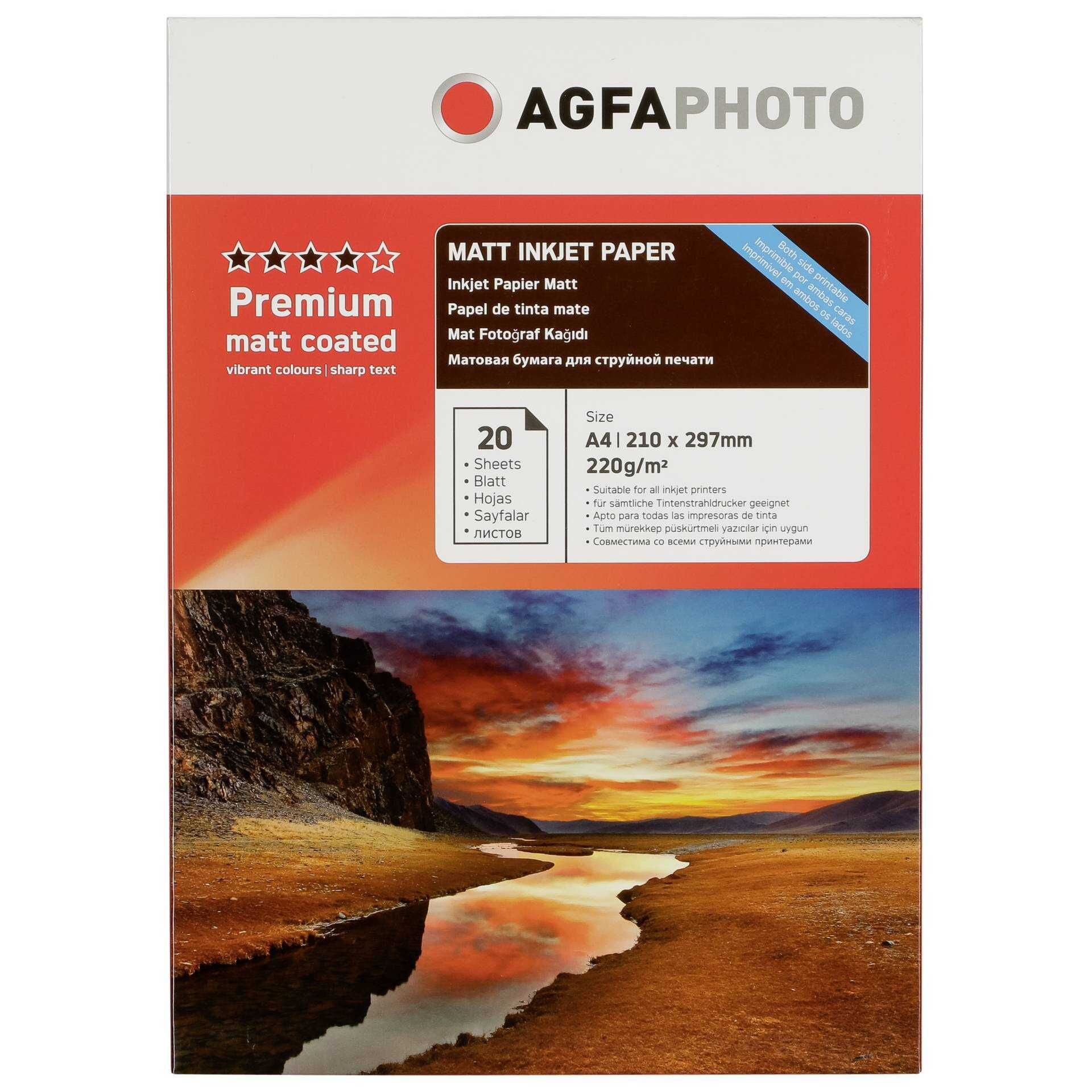 AgfaPhoto - Matt - A4 (210 x 297 mm) - 220 g/m² - 20 Blatt Fotopapier