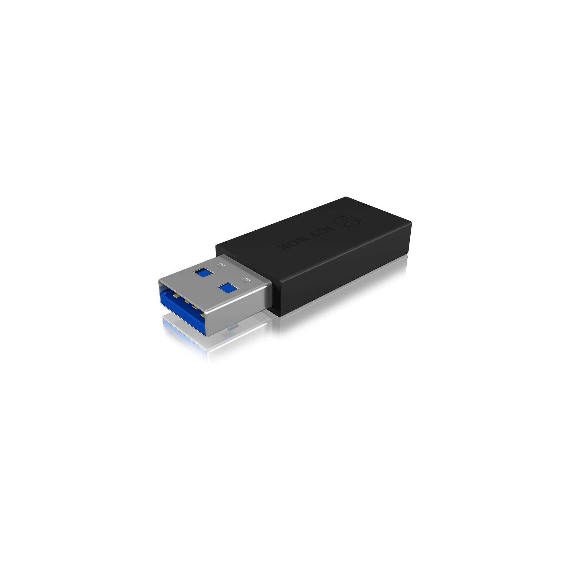 RaidSonic ICY BOX IB-CB015 - USB-Adapter - USB-C (W) bis USB Typ A (M) - USB 3.1 Gen2 - Schwarz
