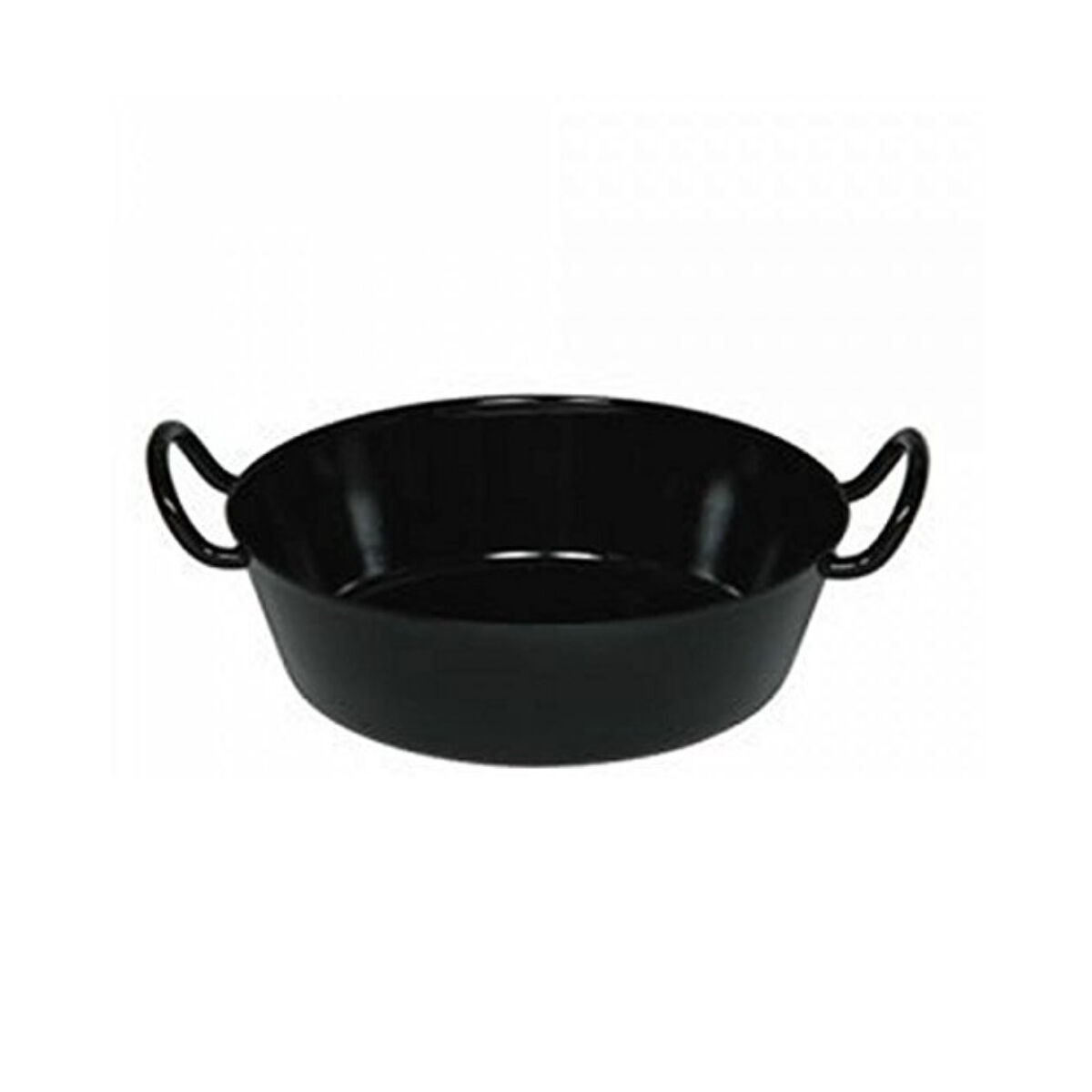 Riess Schnitzelpfanne Ø20cm H: 8,1cm Servierpfanne mit zwei Griffen Schwarz Emaille Induktion