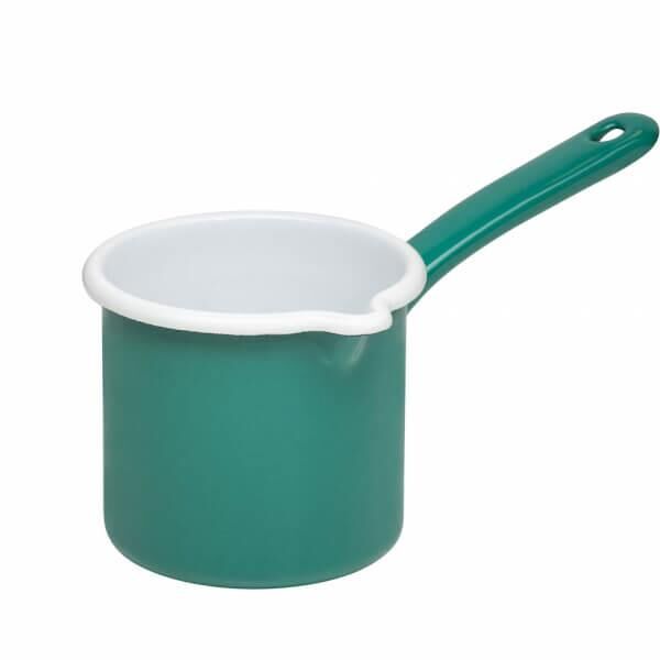 Riess Schnabeltopf mit Stiel aus Emaille 12 cm Nature green