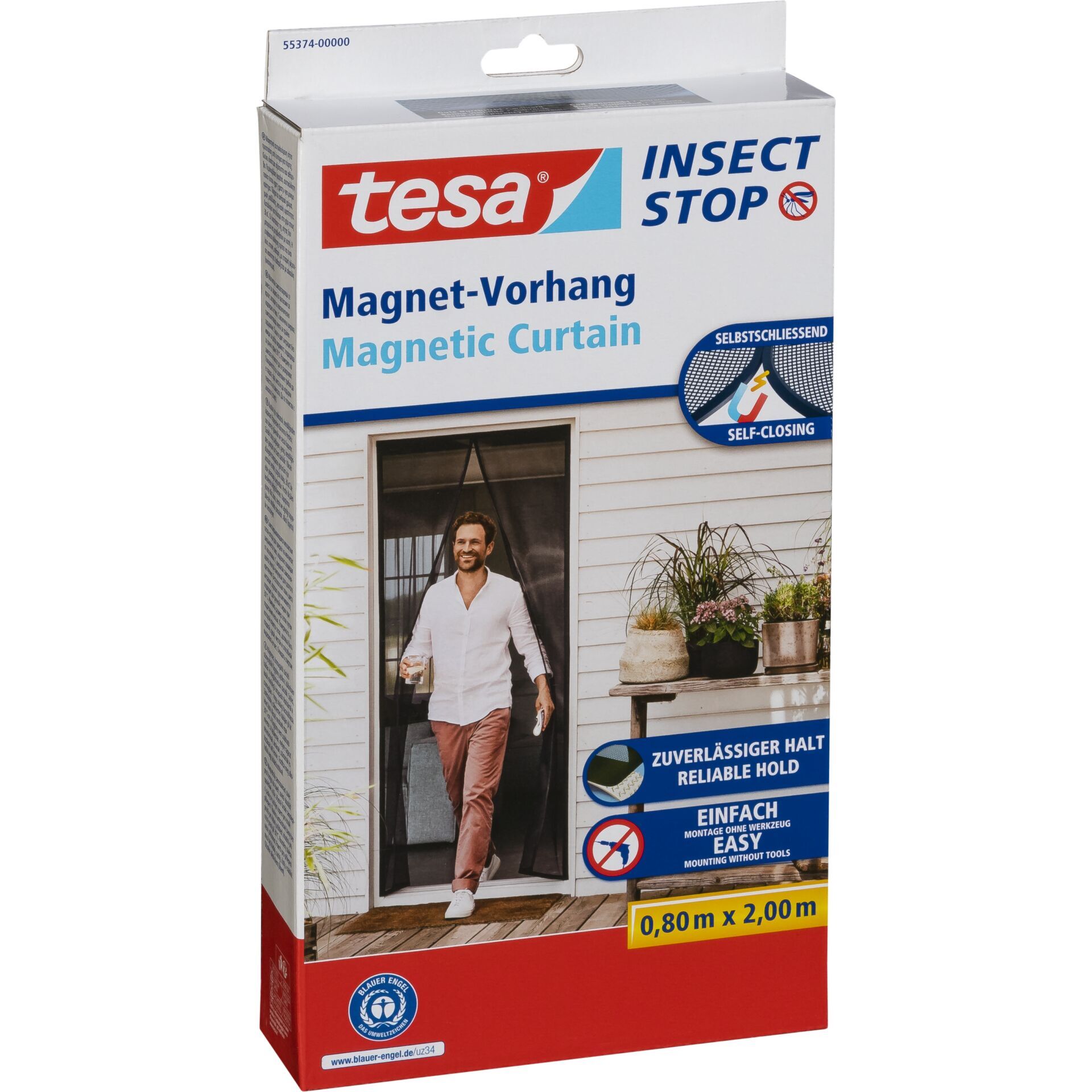 Tesa Fliegengitter Magnetvorhang 0,8x2,0m anthrazit 55374