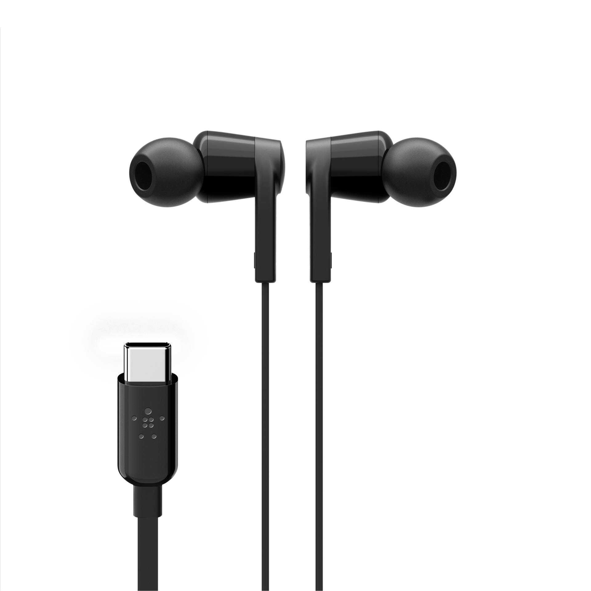 Belkin ROCKSTAR - Ohrhörer mit Mikrofon - im Ohr - kabelgebunden - USB-C - Geräuschisolierung