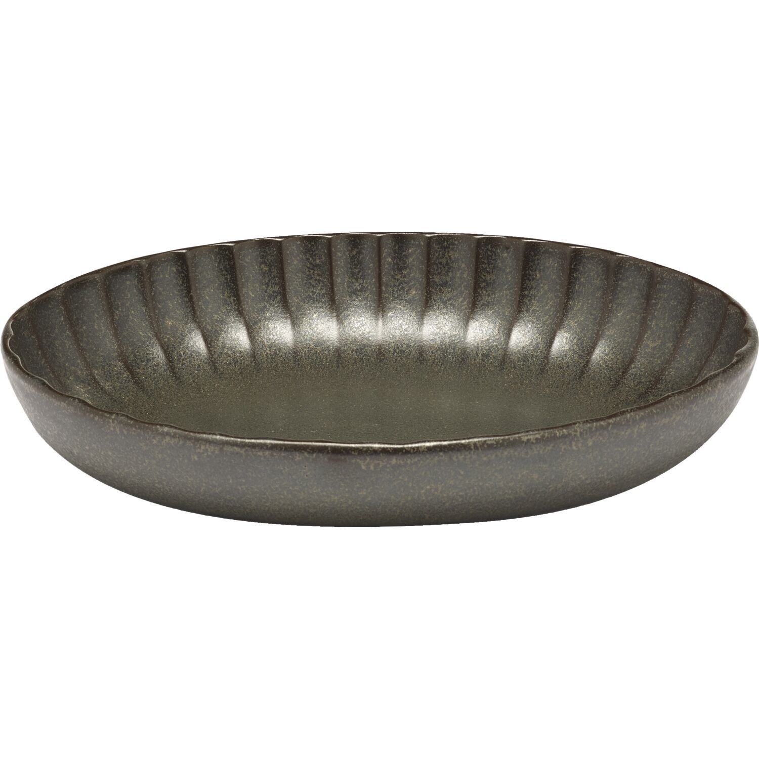 SERAX Inku Schüssel oval Inku Green, Länge: 190 mm, Breite: 130 mm