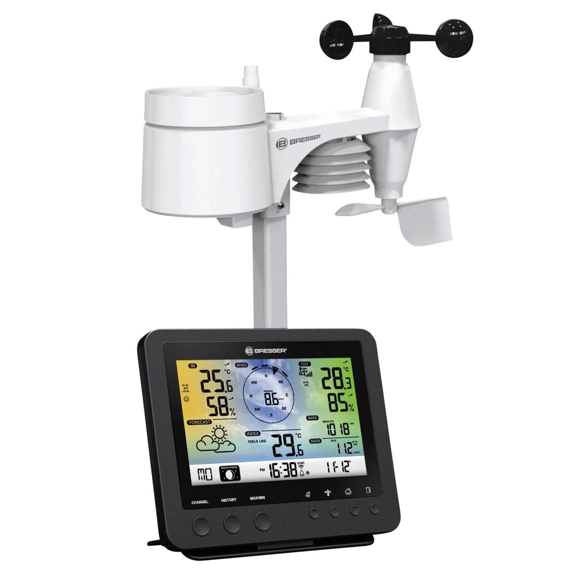 Bresser 5-in-1 - Wetterstation - kabellos - Schwarz