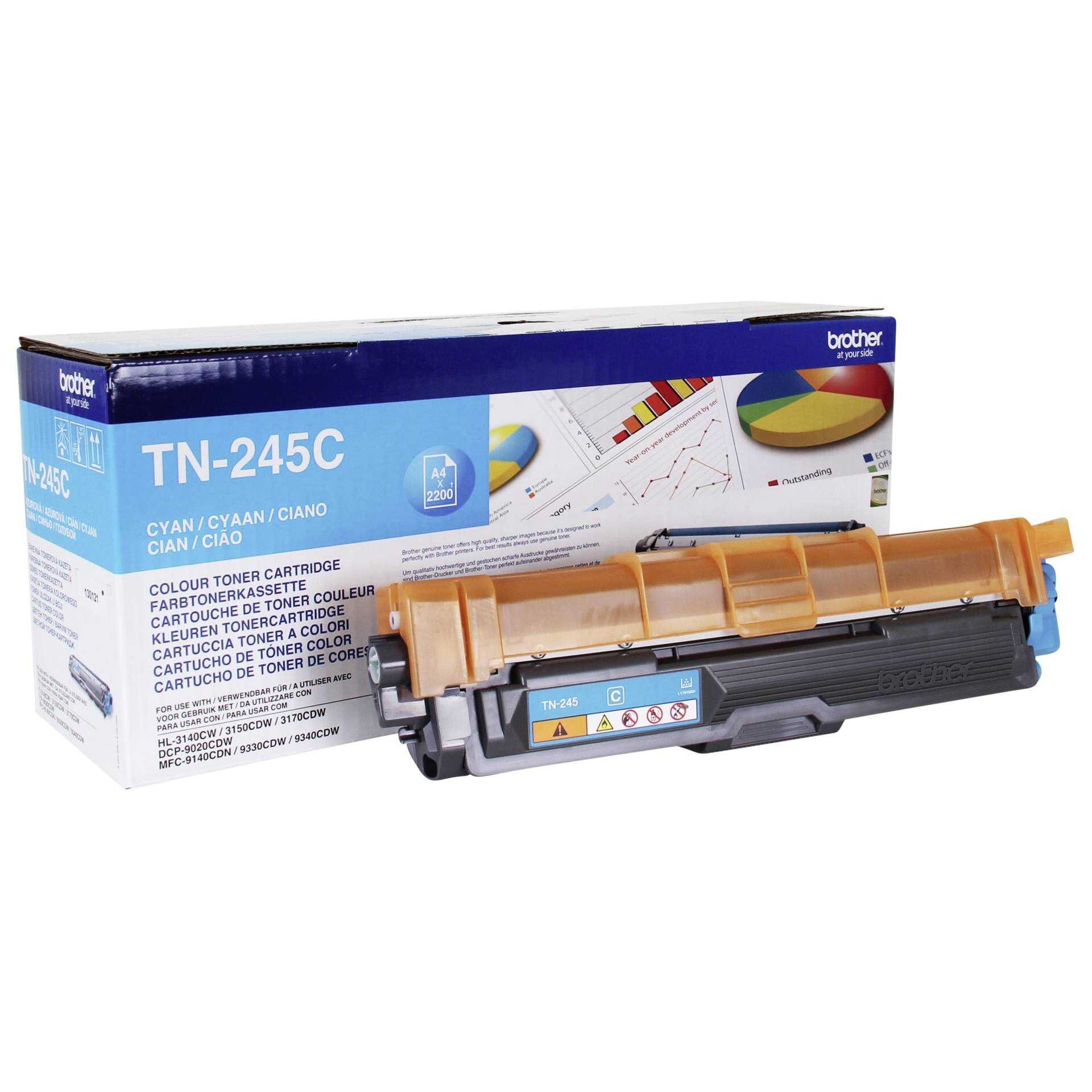 Brother TN-245C - Hohe Ergiebigkeit - Cyan - Original - Tonerpatrone - für Brother DCP-9015, DCP-9020, HL-3140, HL-3150, HL-3170, MFC-9140, MFC-9330, MFC-9340