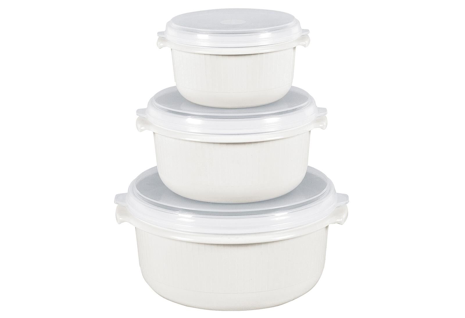 EMSA Mikrowellentopfset Micro Family 0,5/1/1,5 Liter weiß 3 teilig
