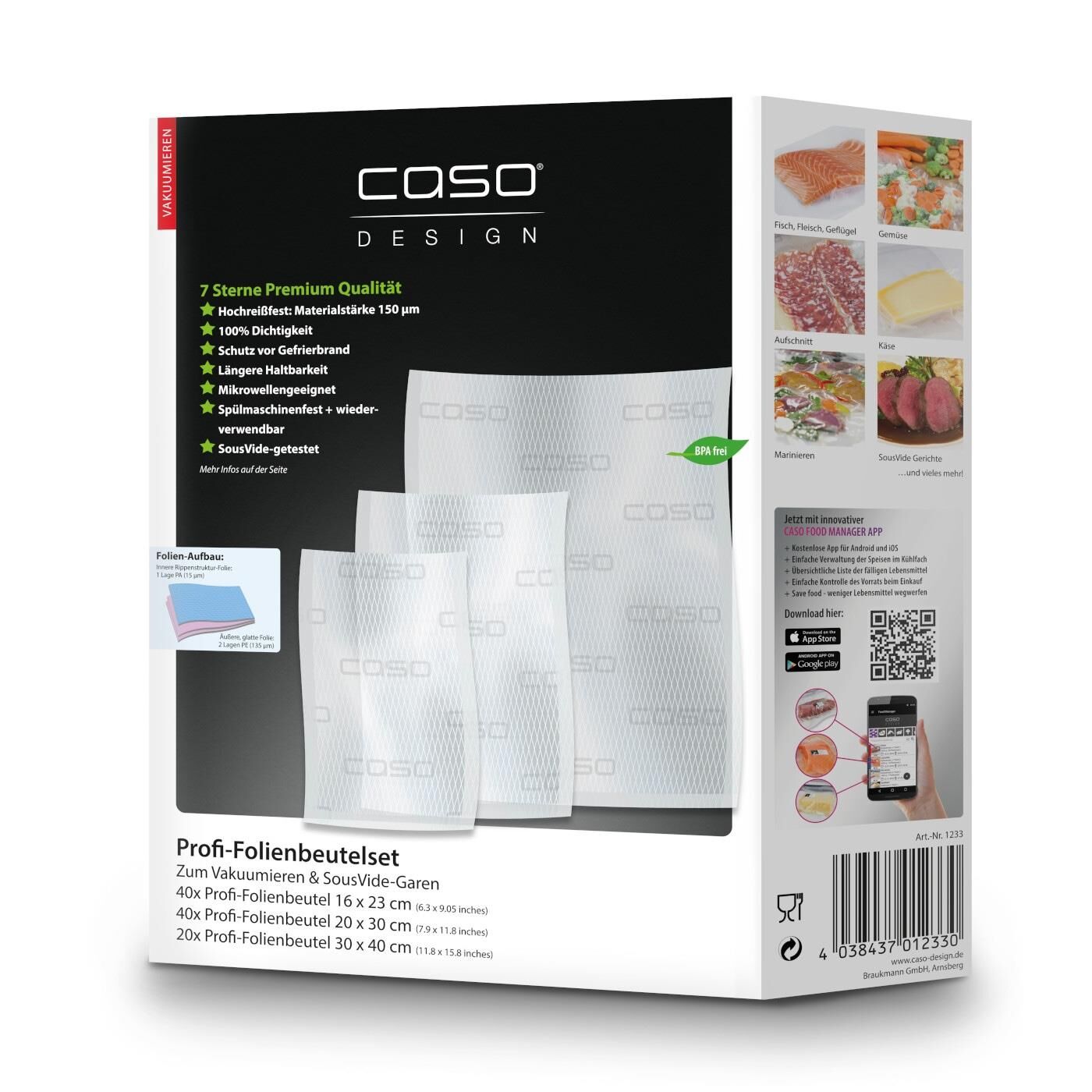 CASO Profi-Folienset 5 100 Folienbeutel 150 µm