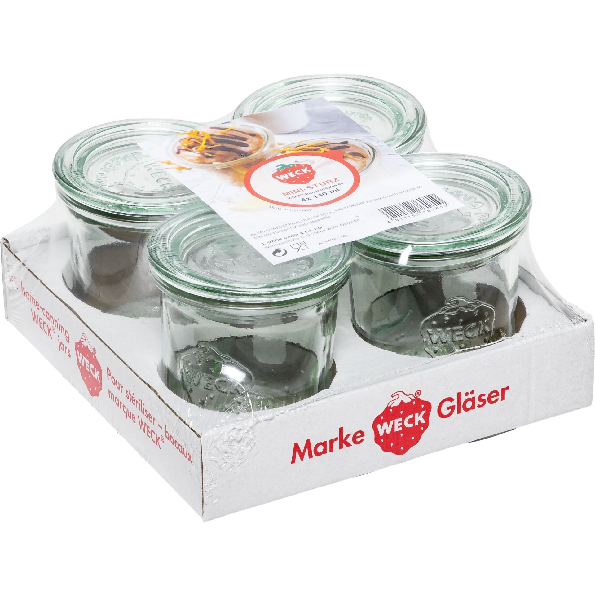 WECK Mini-Sturzglas 140ml 4er Pack