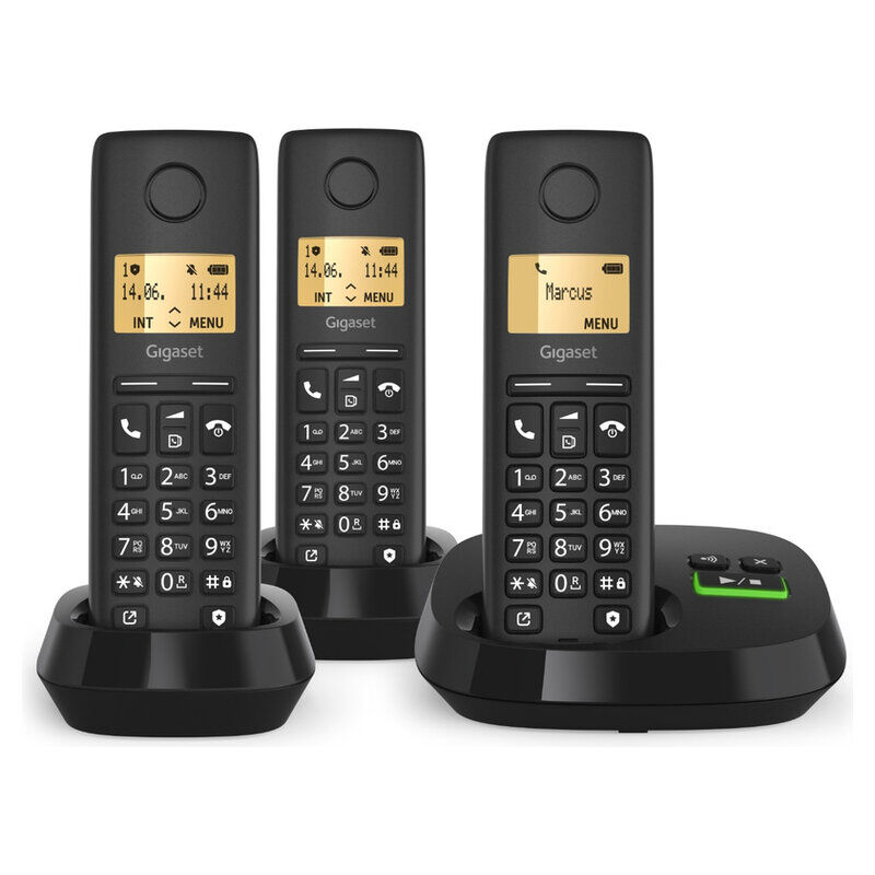 Gigaset Pure 100 AM Trio Clip Eco sw (Schwarz)