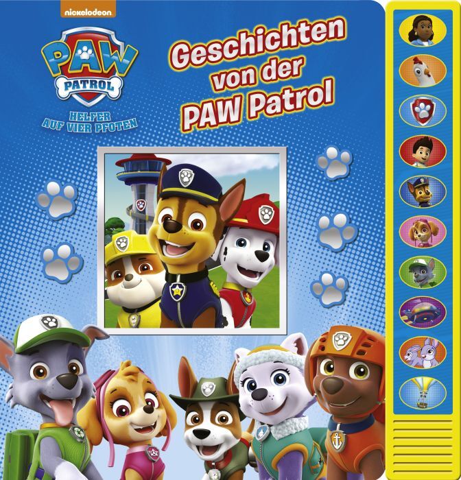 Phoenix PAW Patrol - Geschichten von der PAW Patrol - Pappbilderbuch zum Vorlesen - Soundbuch mit 10 lustigen Gerä 42949