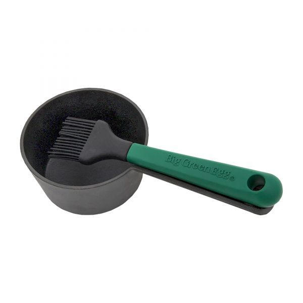 Big Green Egg Soßentopf aus Gusseisen mit Streichpinsel