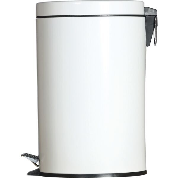 Treteimer Metall, weiß, 12 Liter