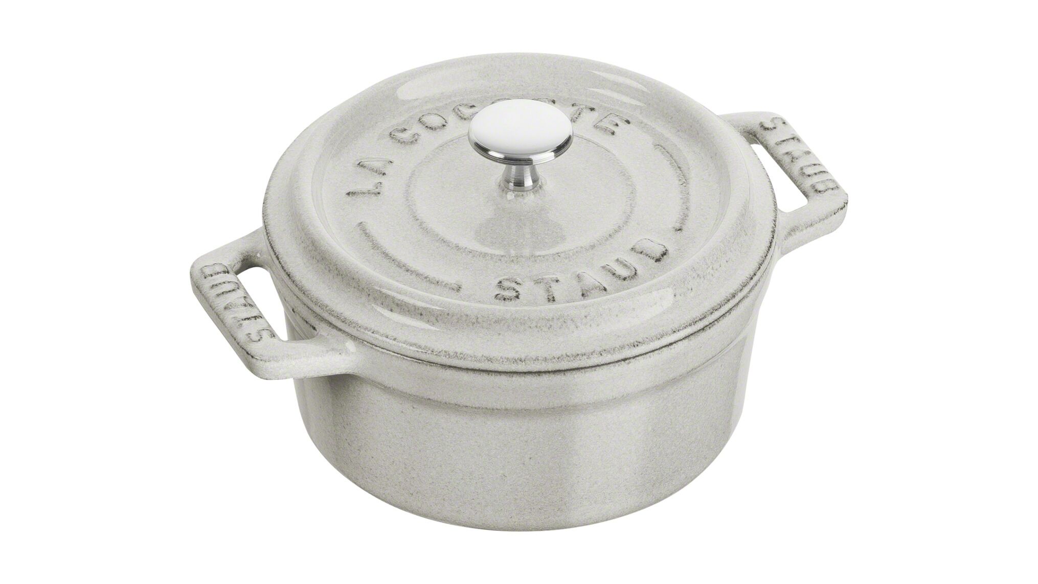 Staub Mini Cocotte, 10 cm Weisser Trüffel rund Gusseisen