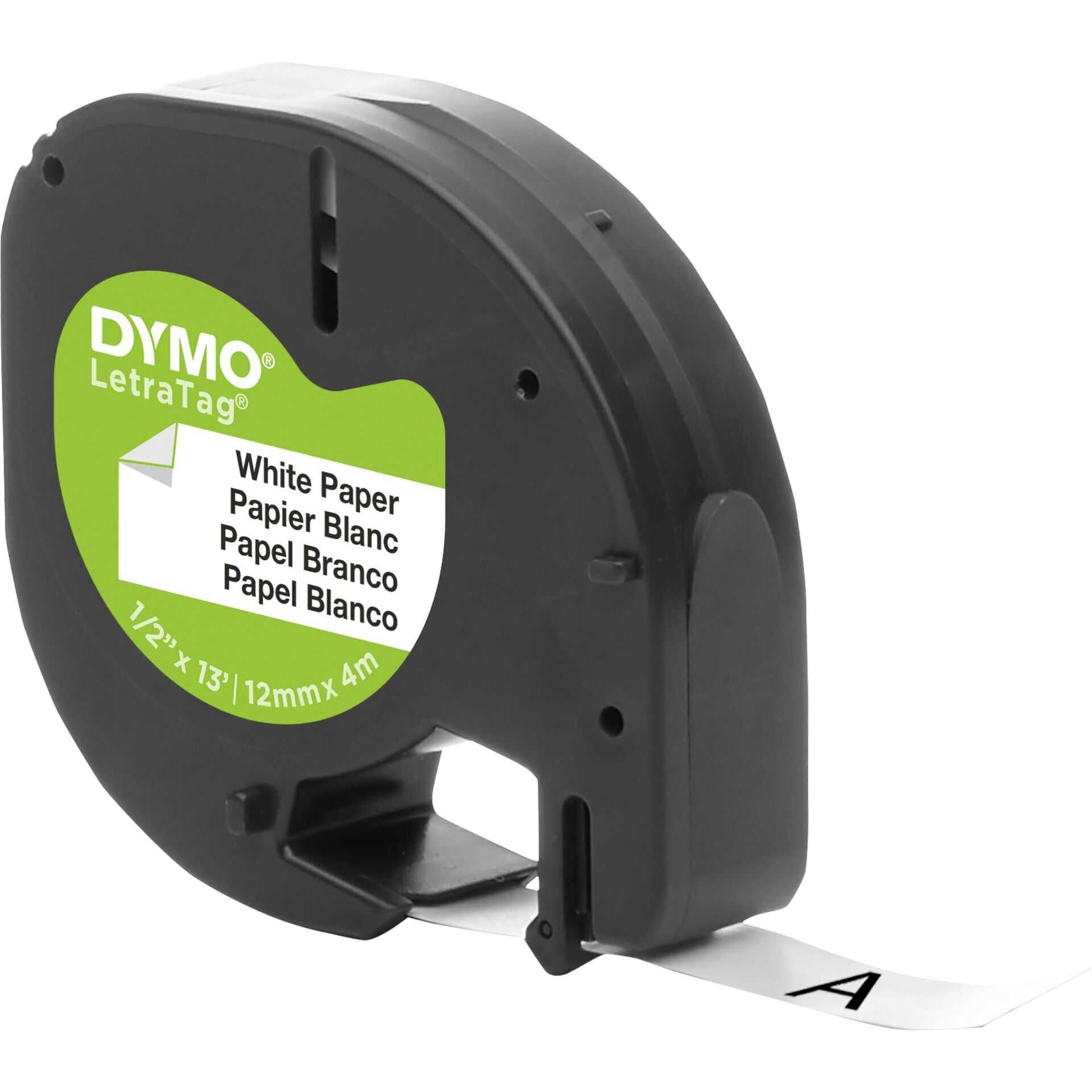 DYMO LetraTAG - Papier - Schwarz auf Weiß - Rolle (1,2 cm x 4 m) 1 Rolle(n) Band - für LetraTag LT-100H, LT-100T