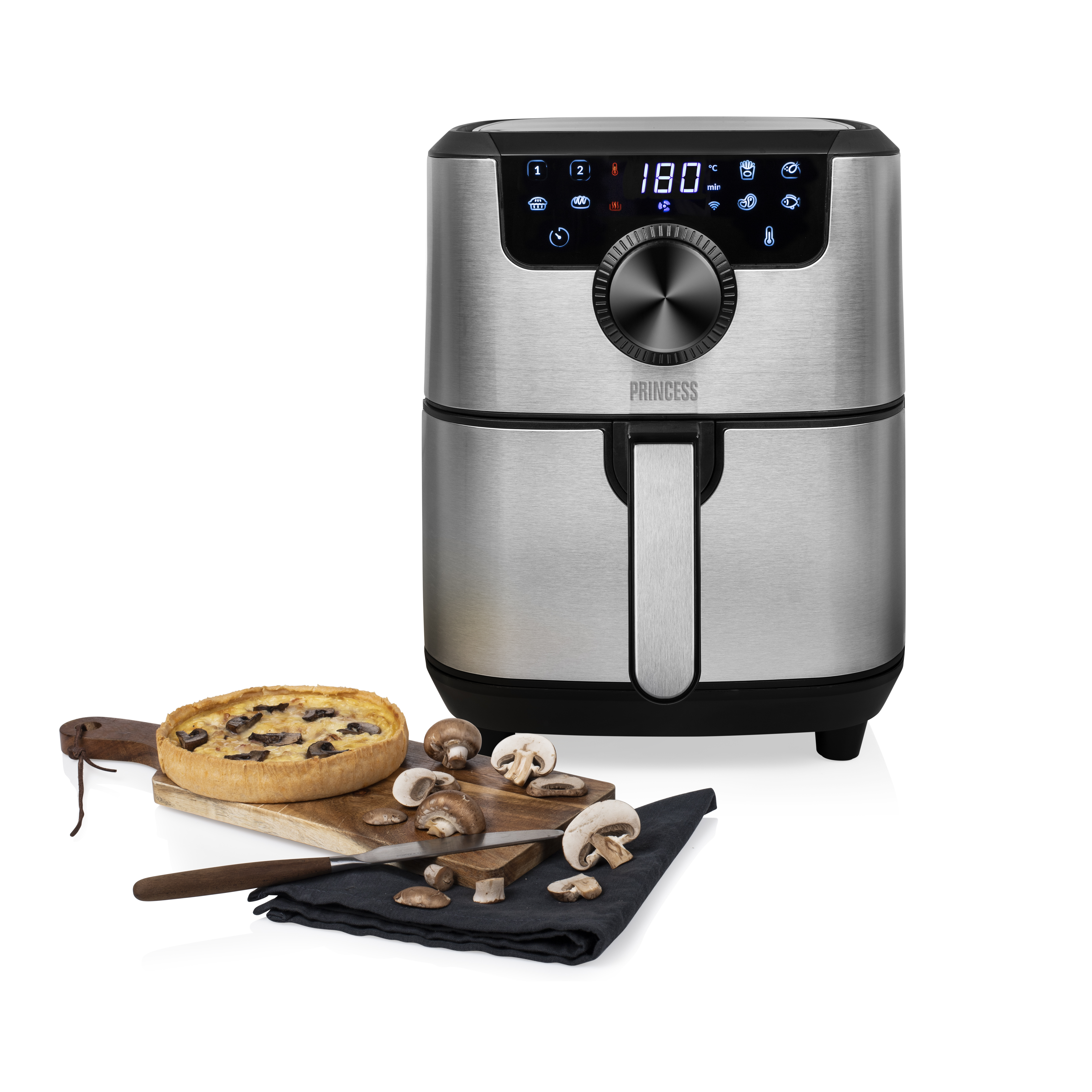 Princess 182037 Smarte Heißluftfritteuse, Heißluftfritteuse, 4,5 l, 1,2 kg, 80 °C, 200 °C, 7 Person(en)