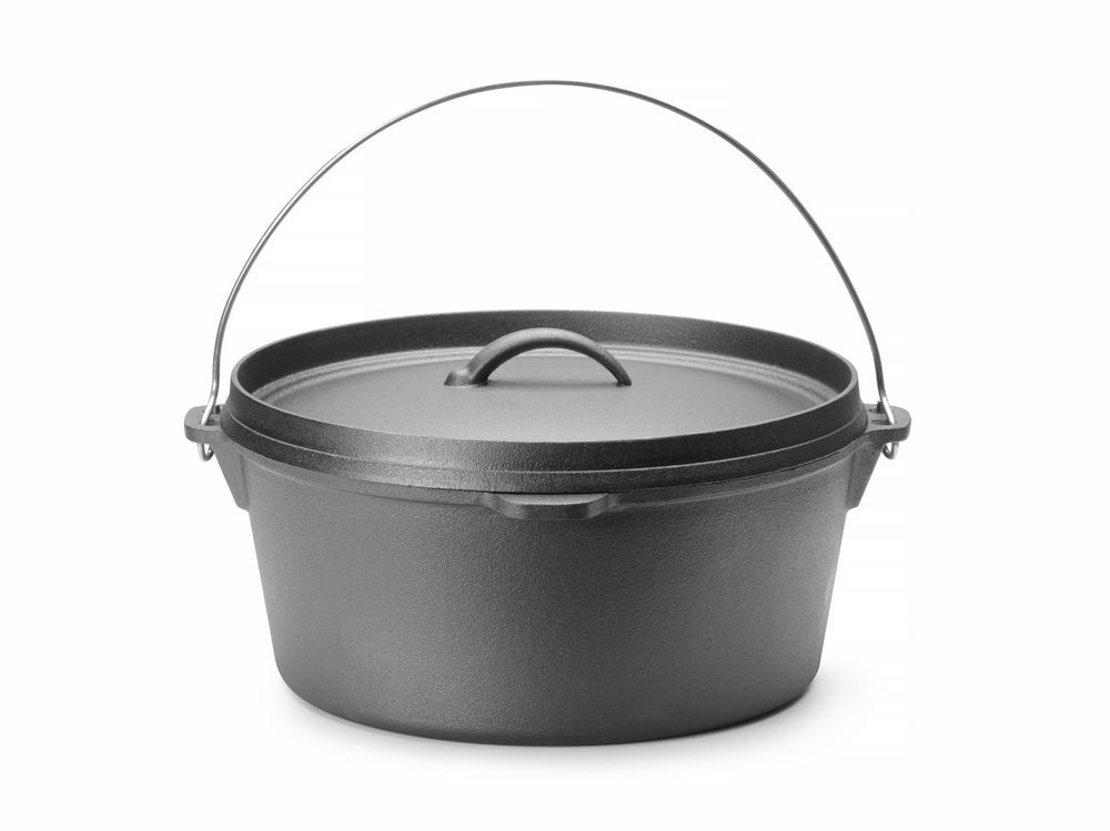 HENDI Gusseisentopf, 7,2L, Schwarz, ⌀310x(H)155mm
