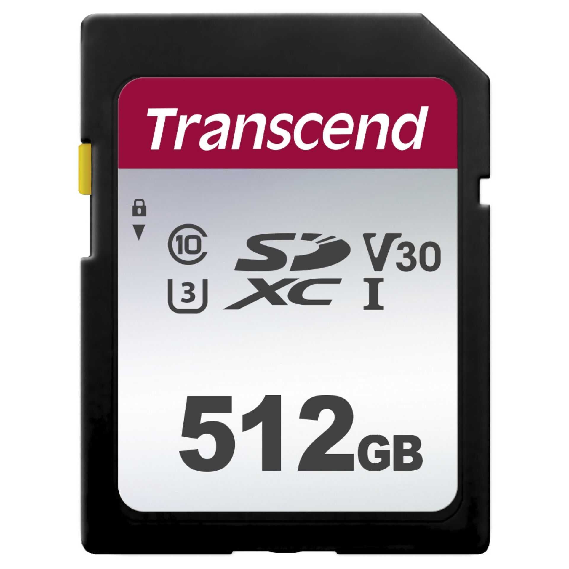 Transcend 300S - Flash-Speicherkarte - 512 GB - Video Class V30 / UHS-I U3 / Class10 - SDXC UHS-I