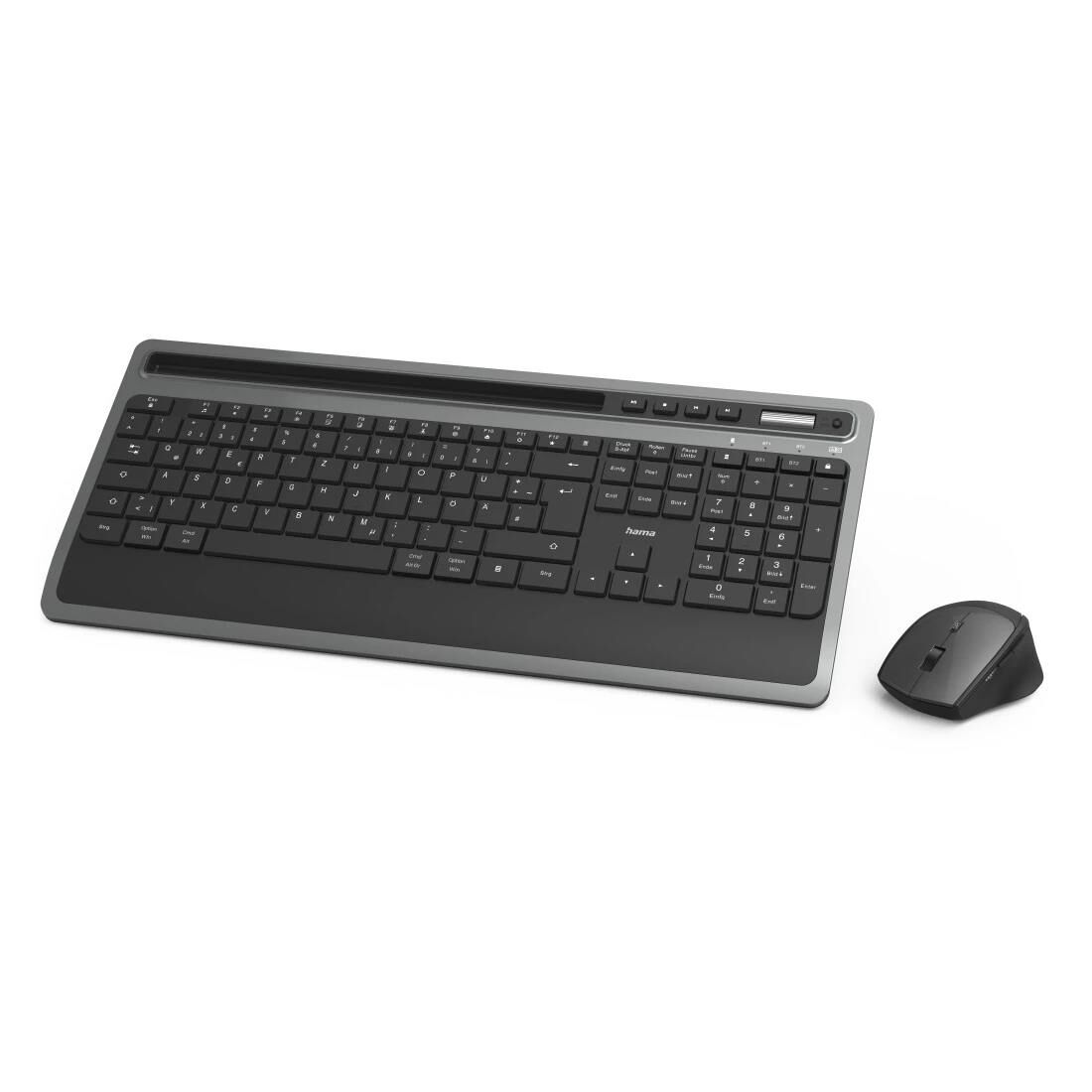 Hama Multi-Device-Tastatur- / Maus-Set "KMW-600 Plus", Schwarz / Anthrazit,QWERTZ DE