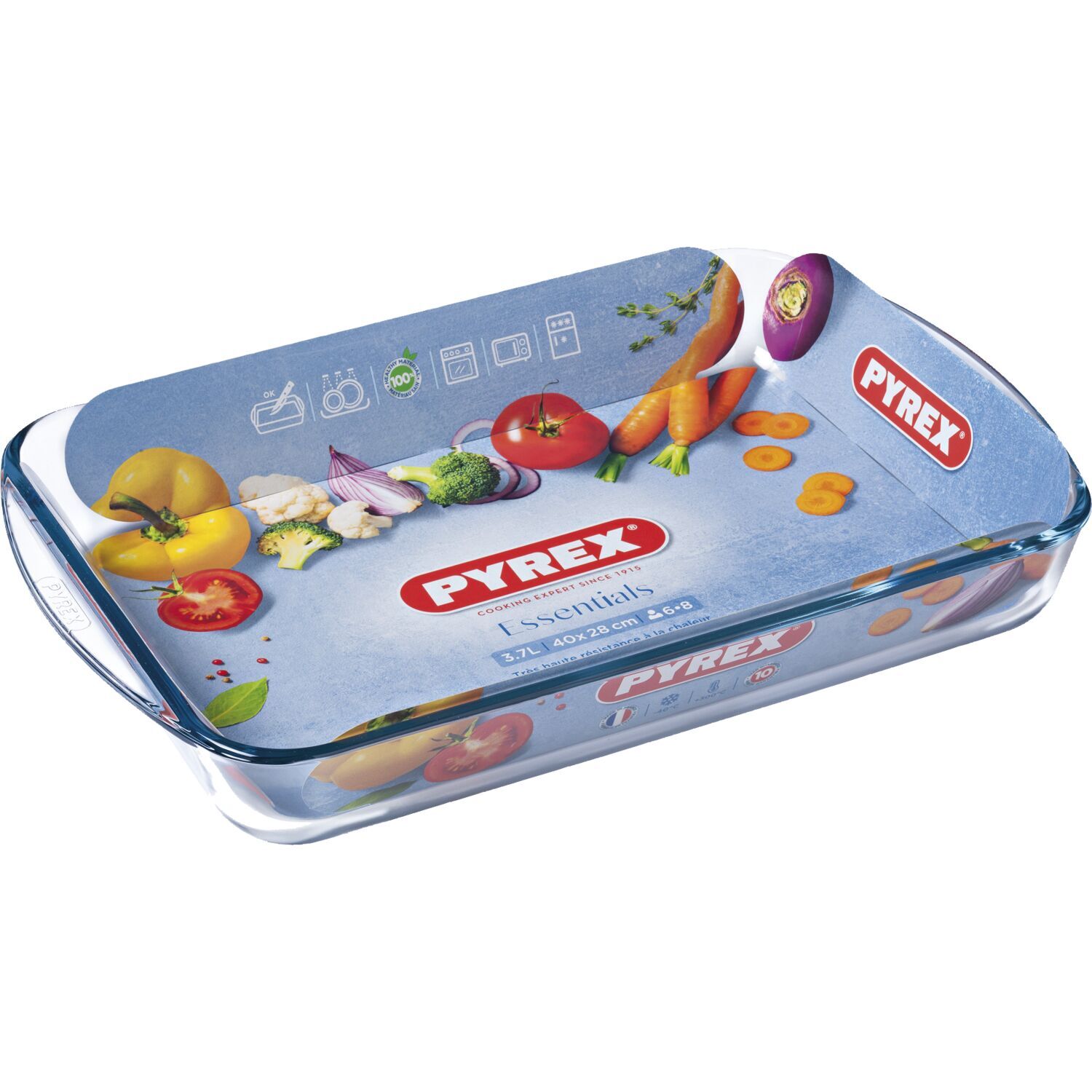 PYREX Bräter rechteckig, Inhalt: 3,80 Liter, Länge: 400 mm, Breite: 270 mm