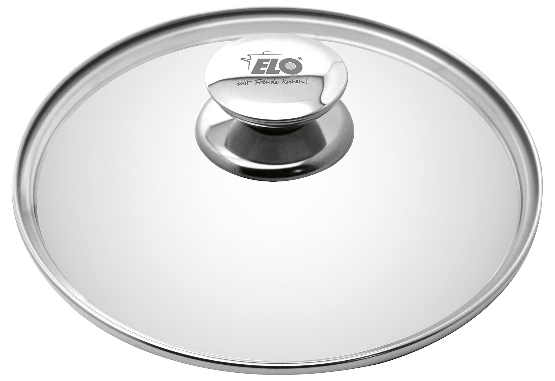 ELO Glasdeckel Galant Ø16cm mit Edelstahlrand und Edelstahlknauf